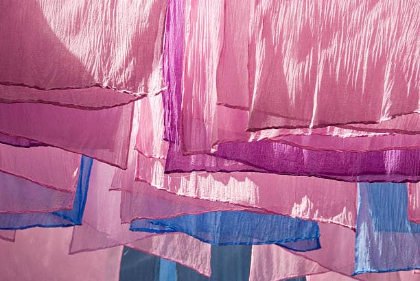 drying dyed fabric